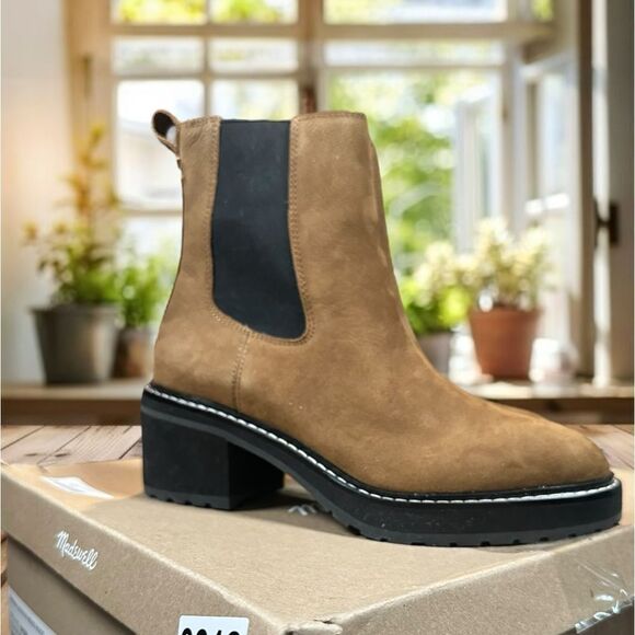 🆕 🔥 MADEWELL 🔥Carina Platform Chelsea Boot Burled Wood Size 7.5 - Picture 14 of 16